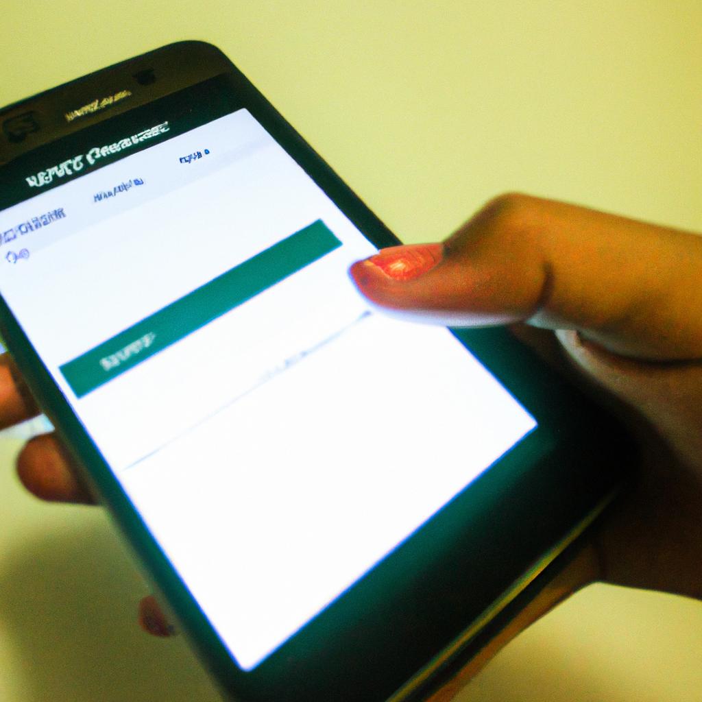 Person using mobile banking app