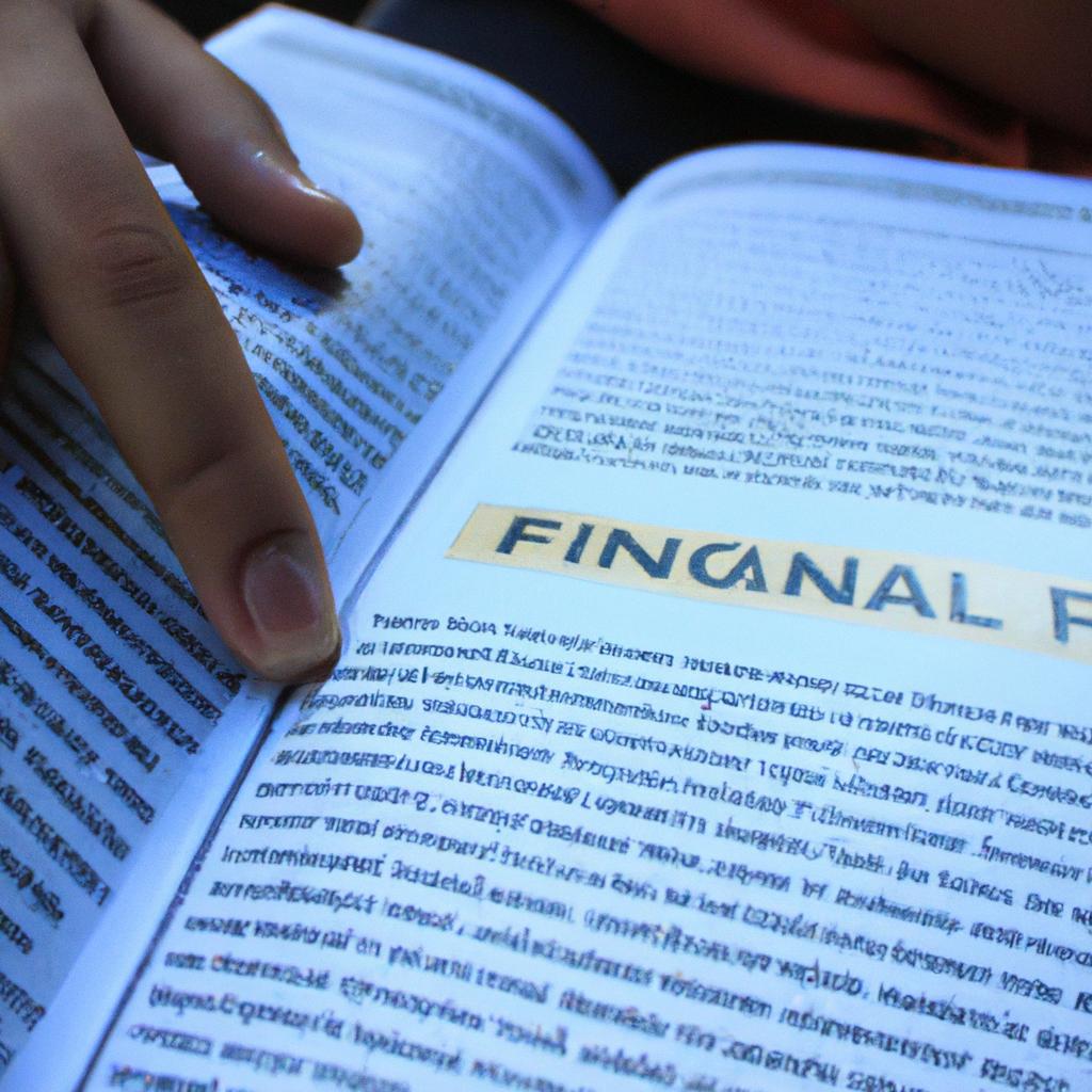 Person reading financial guide book